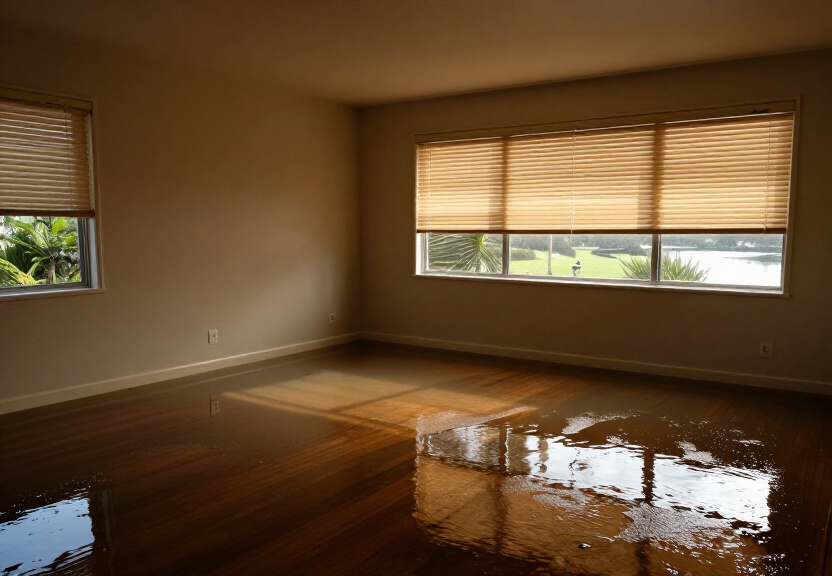 Water damaged retail space in North Richmond before restoration