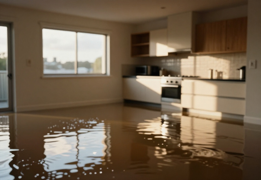 Flooded basement in North Richmond property before cleanup